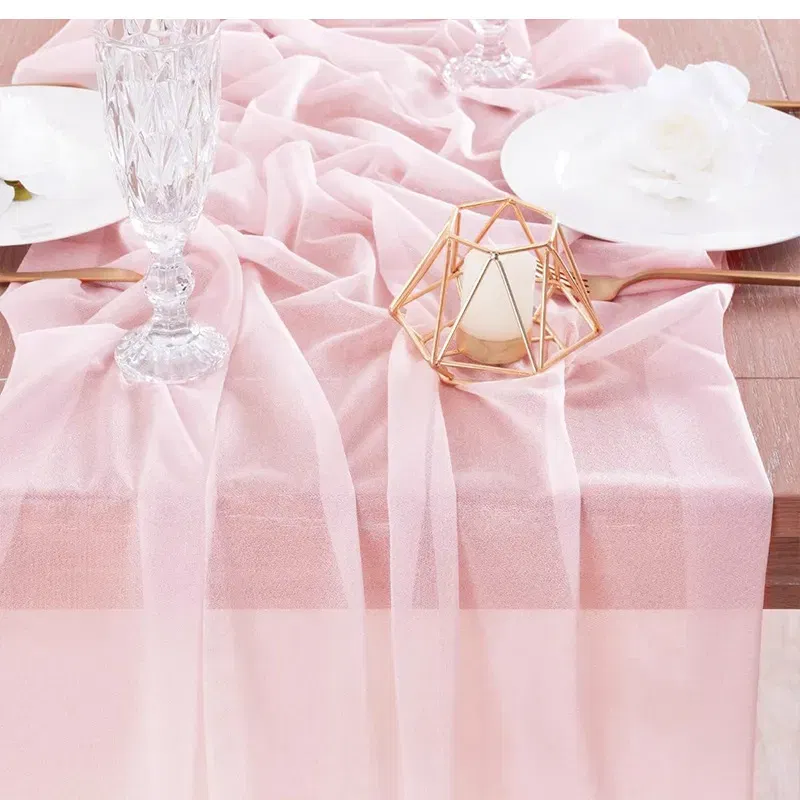 Zasłona DRAPERIA dekoracyjna szyfonowa JASNORÓŻOWA 75 x 600 cm