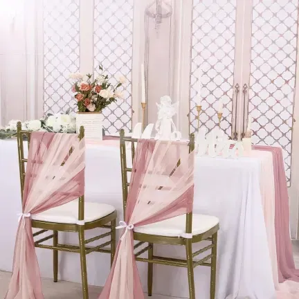 Zasłona DRAPERIA dekoracyjna szyfonowa JASNORÓŻOWA 75 x 600 cm