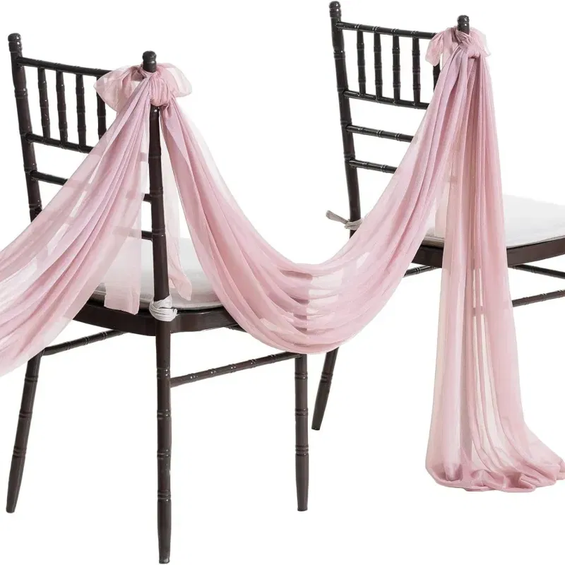 Zasłona DRAPERIA dekoracyjna szyfonowa JASNORÓŻOWA 75 x 600 cm