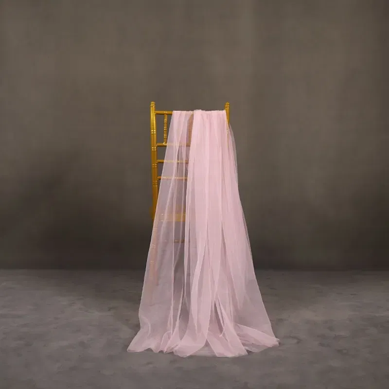 Zasłona DRAPERIA dekoracyjna szyfonowa JASNORÓŻOWA 75 x 600 cm