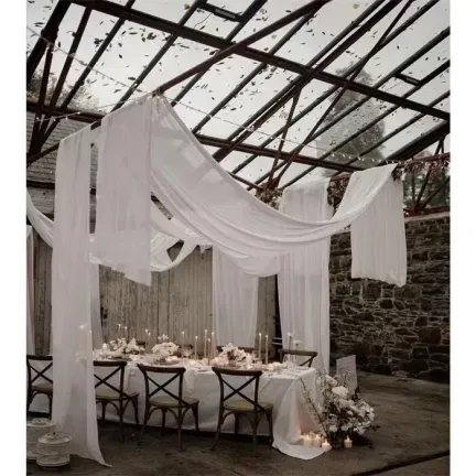 Zasłona DRAPERIA dekoracyjna szyfonowa BIAŁA 75 x 600 cm