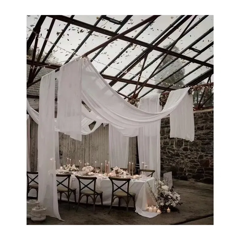 Zasłona DRAPERIA dekoracyjna szyfonowa BIAŁA 75 x 600 cm