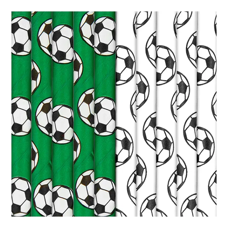 Słomki Football 10 szt Słomki Football 10 szt