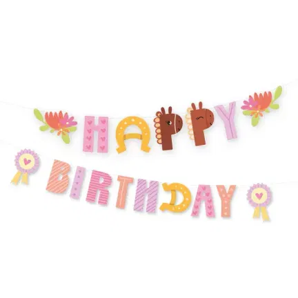 Baner Happy Birthday Koniki 245 x 22,5cm