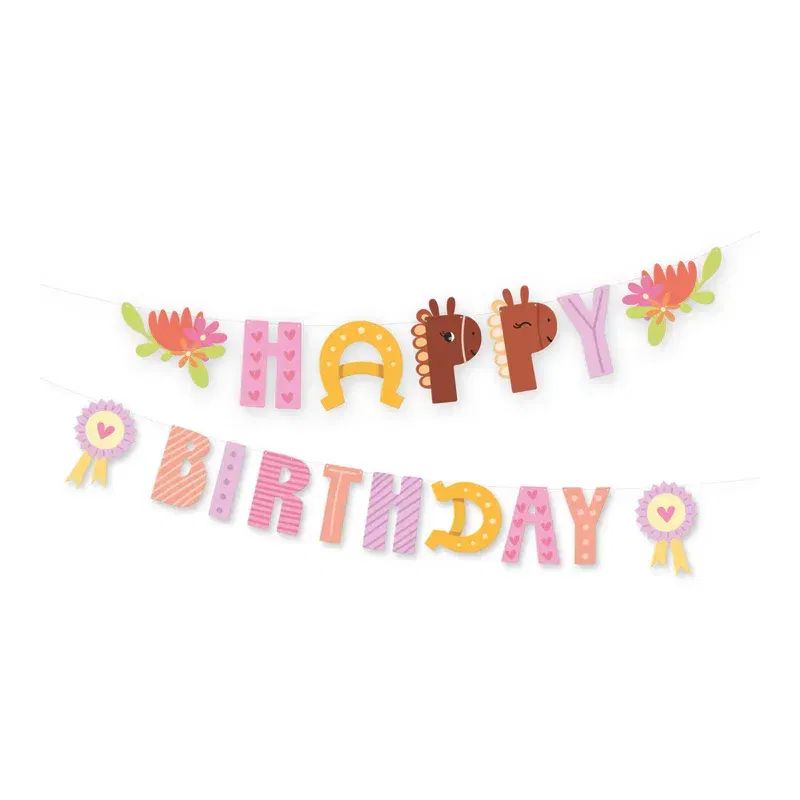Baner Happy Birthday Koniki 245 x 22,5cm