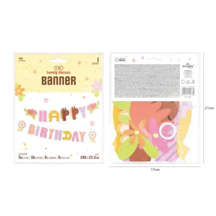 Baner Happy Birthday Koniki 245 x 22,5cm