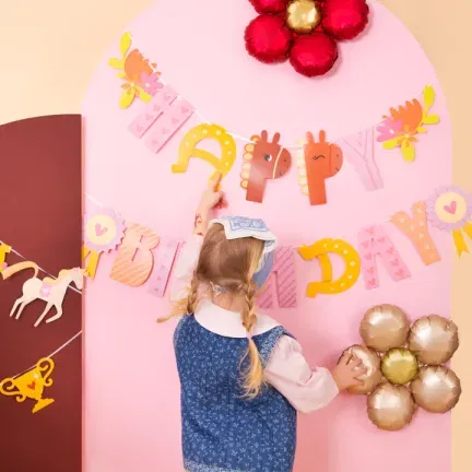 Baner Happy Birthday Koniki 245 x 22,5cm