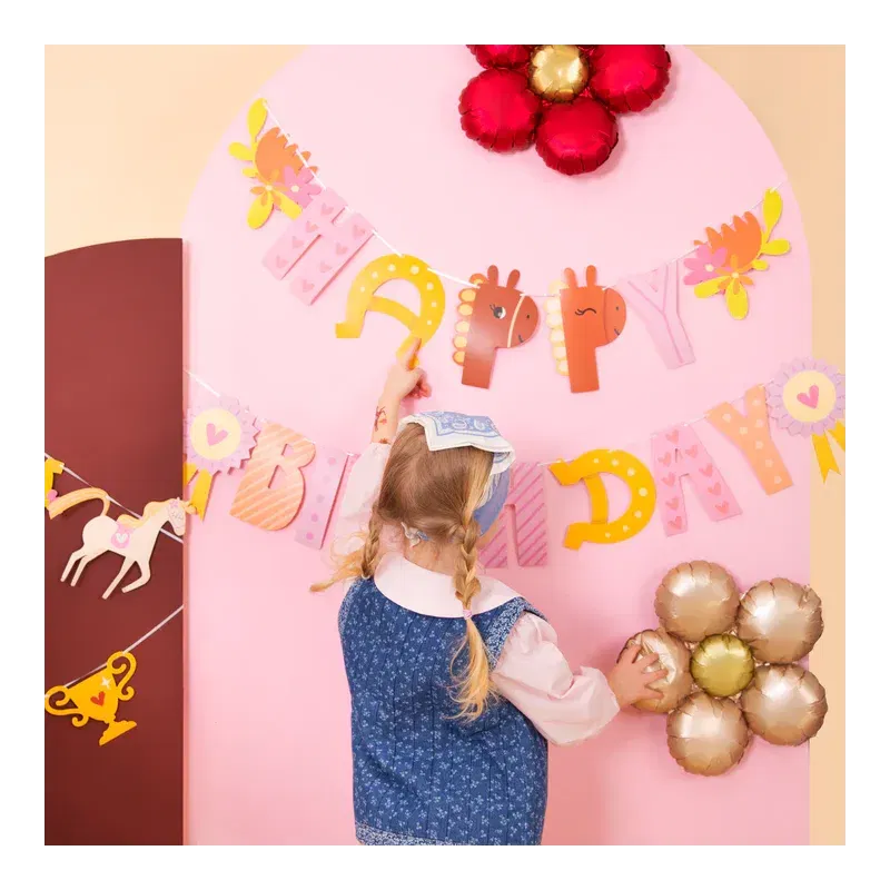 Baner Happy Birthday Koniki 245 x 22,5cm