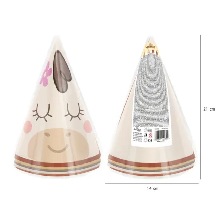 Czapeczki urodzinowe Koniki 6 szt. zestaw