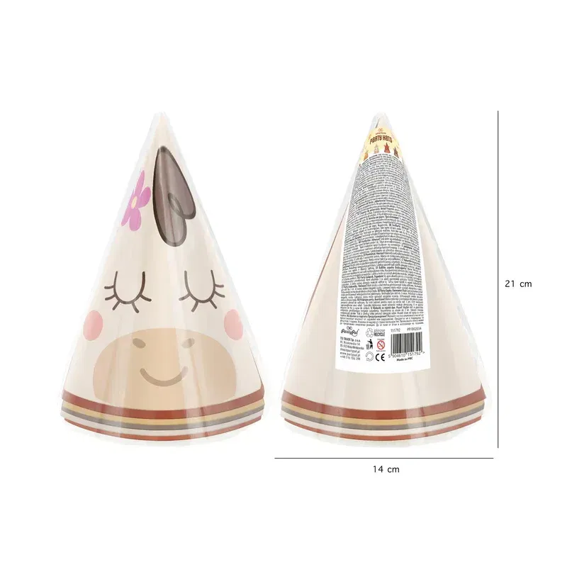 Czapeczki urodzinowe Koniki 6 szt. zestaw