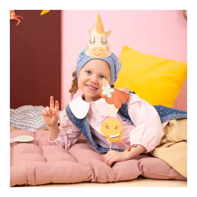 Czapeczki urodzinowe Koniki 6 szt. zestaw