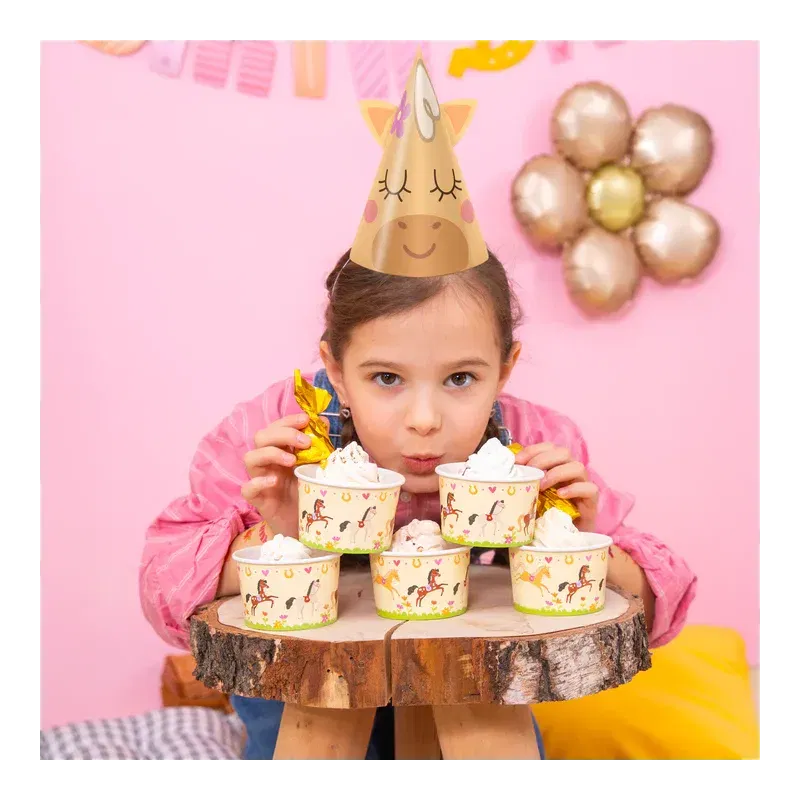 Czapeczki urodzinowe Koniki 6 szt. zestaw