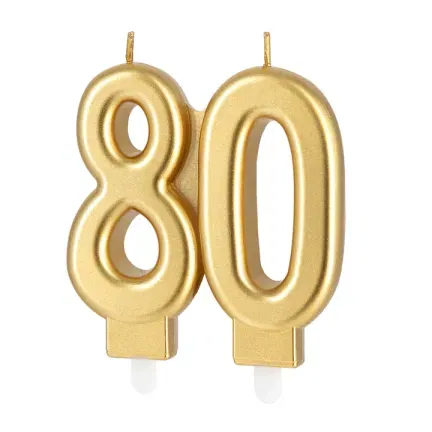 Świeczka złota cyfra 80