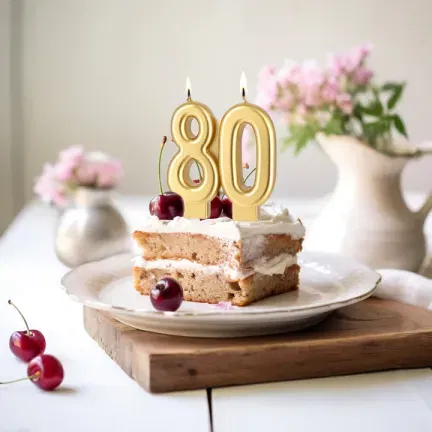 Świeczka złota cyfra 80
