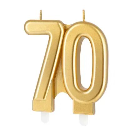 Świeczka złota cyfra 70