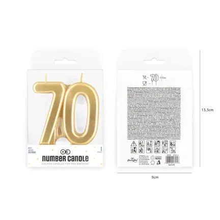 Świeczka złota cyfra 70 Świeczka złota cyfra 70