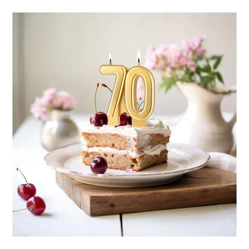 Świeczka złota cyfra 70 Świeczka złota cyfra 70