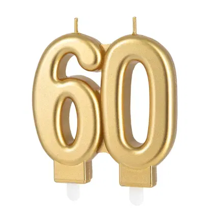 Świeczka złota cyfra 60