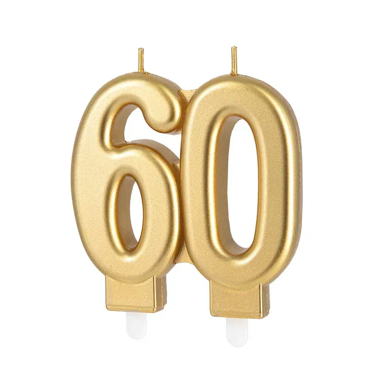 Świeczka złota cyfra 60