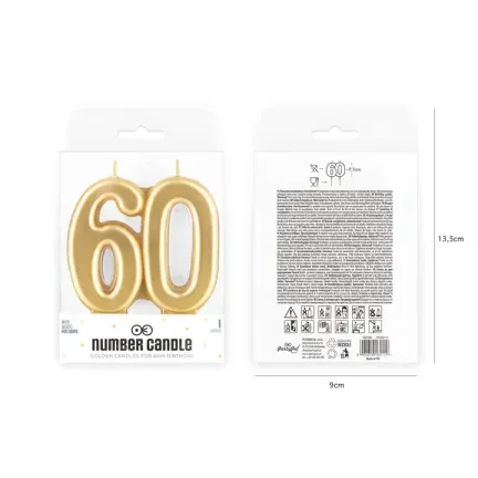 Świeczka złota cyfra 60