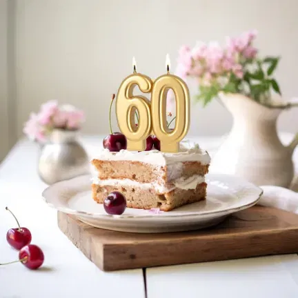 Świeczka złota cyfra 60