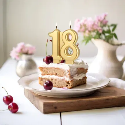 Świeczka złota cyfra 18 Świeczka złota cyfra 18