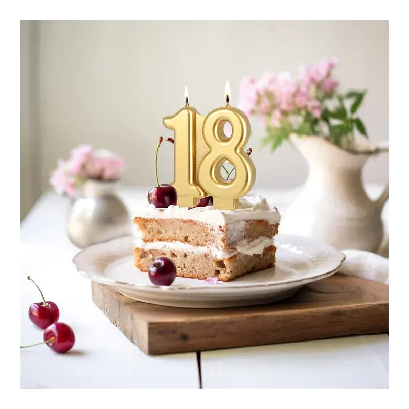 Świeczka złota cyfra 18 Świeczka złota cyfra 18