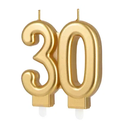 Świeczka złota cyfra 30