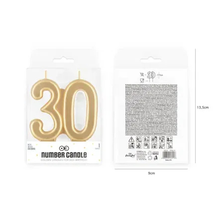 Świeczka złota cyfra 30