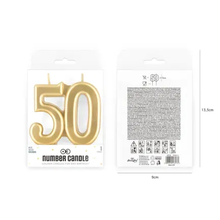Świeczka złota cyfra 50 Świeczka złota cyfra 50