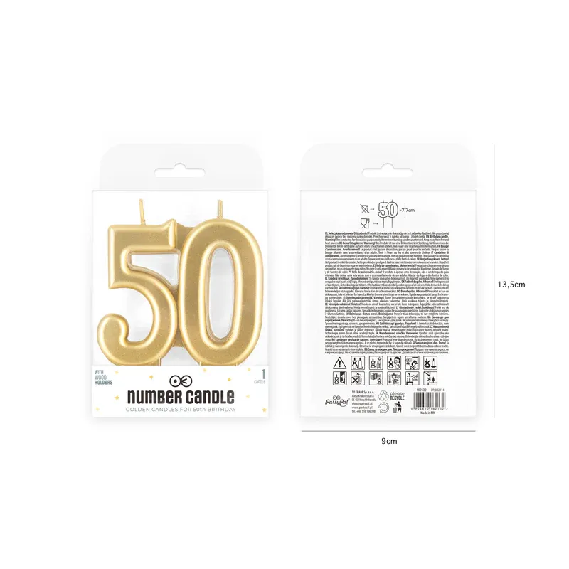 Świeczka złota cyfra 50 Świeczka złota cyfra 50