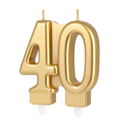 Świeczka złota cyfra 40