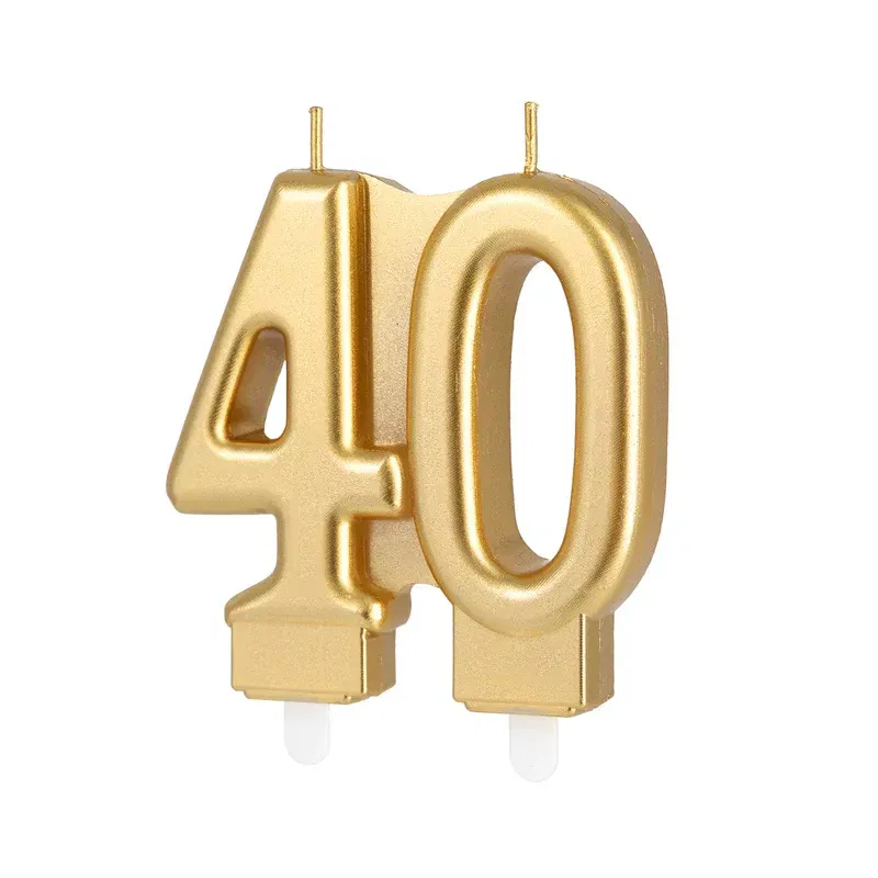 Świeczka złota cyfra 40
