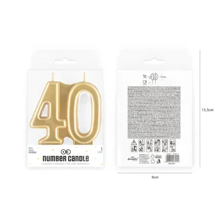 Świeczka złota cyfra 40
