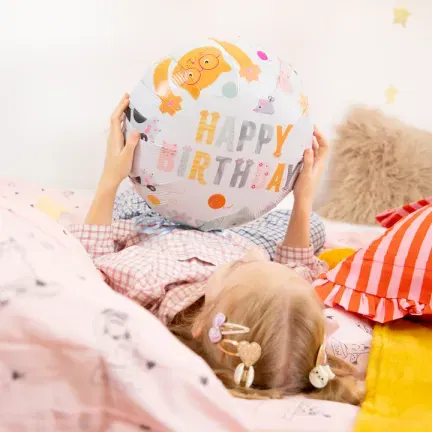 Balon foliowy Happy Birthday Kotki 45cm