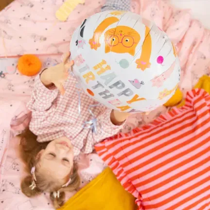 Balon foliowy Happy Birthday Kotki 45cm