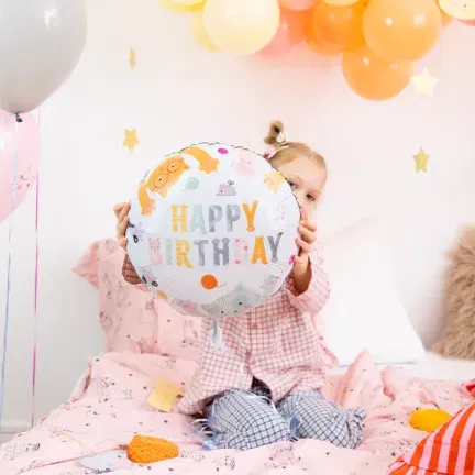 Balon foliowy Happy Birthday Kotki 45cm