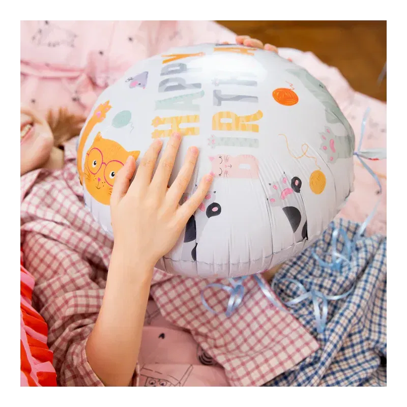 Balon foliowy Happy Birthday Kotki 45cm