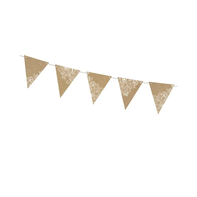 Girlanda papierowa Flagietki Flagi Kraft 2,1m