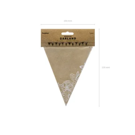 Girlanda papierowa Flagietki Flagi Kraft 2,1m