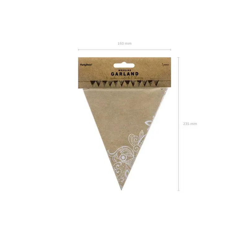 Girlanda papierowa Flagietki Flagi Kraft 2,1m