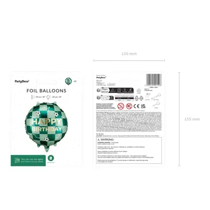 Balon foliowy Happy Birthday piłki 35x35 cm
