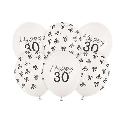 Balony 30 cm, 30, Pastel Off-white 6 szt