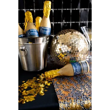 Tuba z konfetti Szampan, złoty, 20.5cm