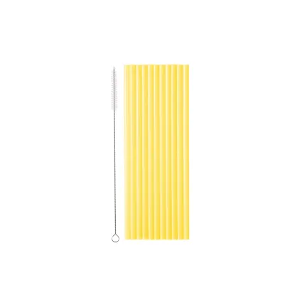 Słomki plastikowe, 23 cm, żółty 12szt.