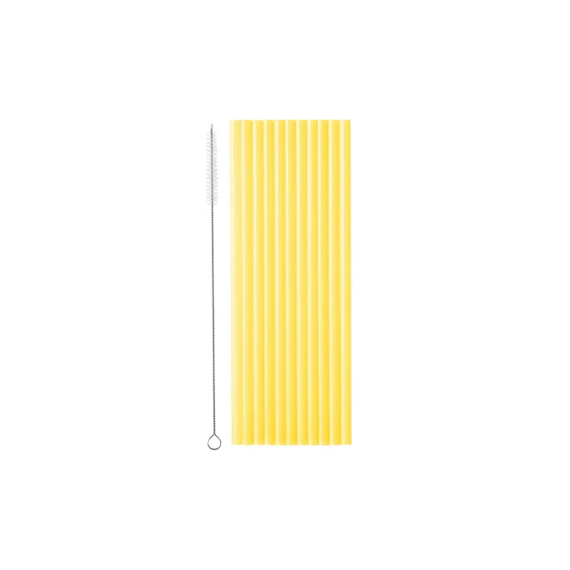 Słomki plastikowe, 23 cm, żółty 12szt.