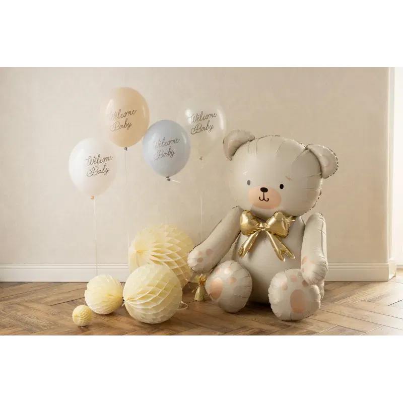 Balony 30 cm, Welcome Baby niebieski 6szt.