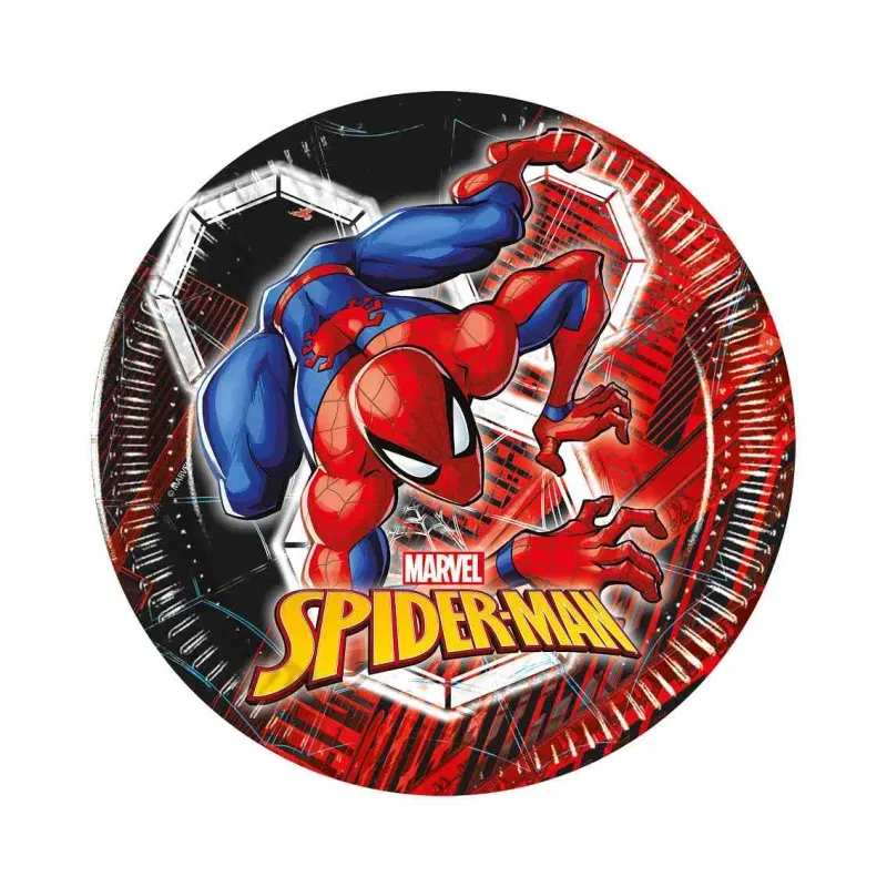 Talerzyki papierowe Spiderman World Of Web, 20 cm., 8 szt.