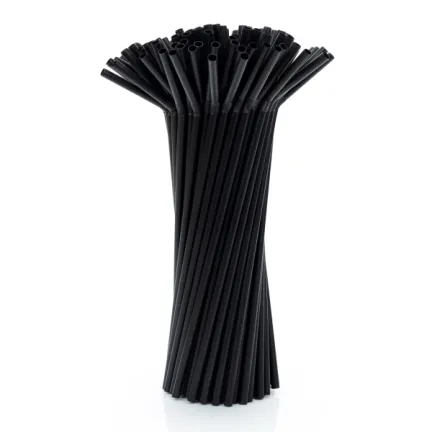 Słomki łamane czarne wielokrotnego użytku PP 210 x 5mm 100szt.