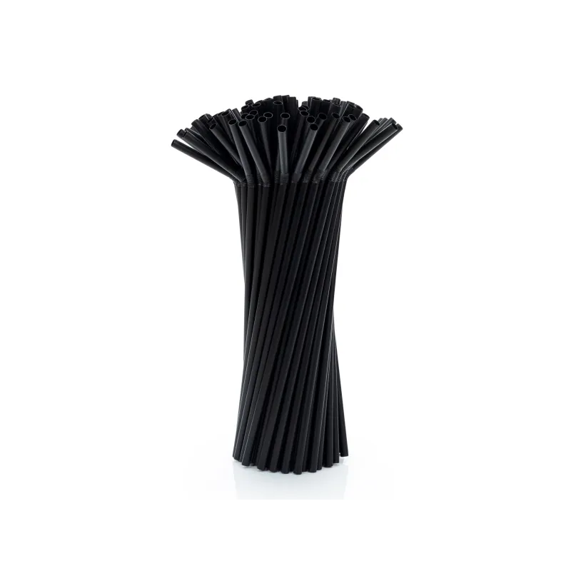 Słomki łamane czarne wielokrotnego użytku PP 210 x 5mm 100szt.